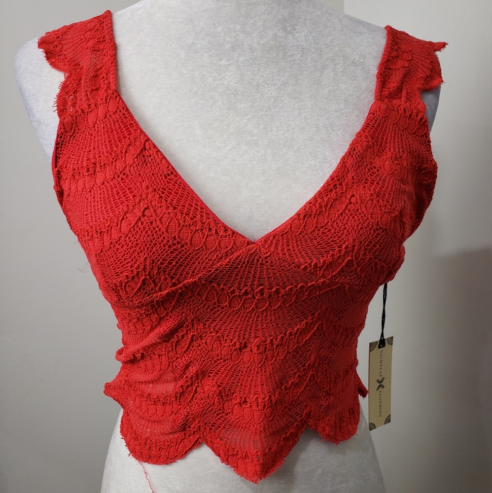 Free people nightcap bralette red lace size 4 nwt - Picture 2 of 8